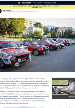 3°Menton Riviera Classic Nice Matin du 23.10.2025